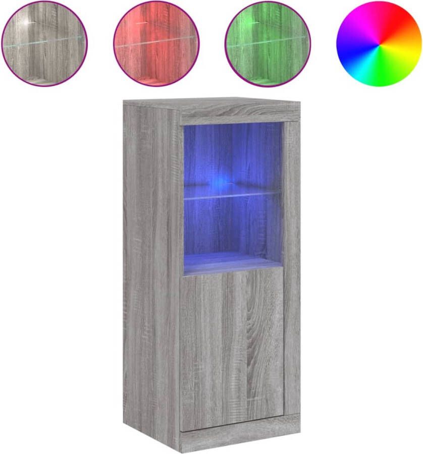 VidaXL -Dressoir-met-LED-verlichting-41x37x100-cm-grijs-sonoma-eiken - Foto 2