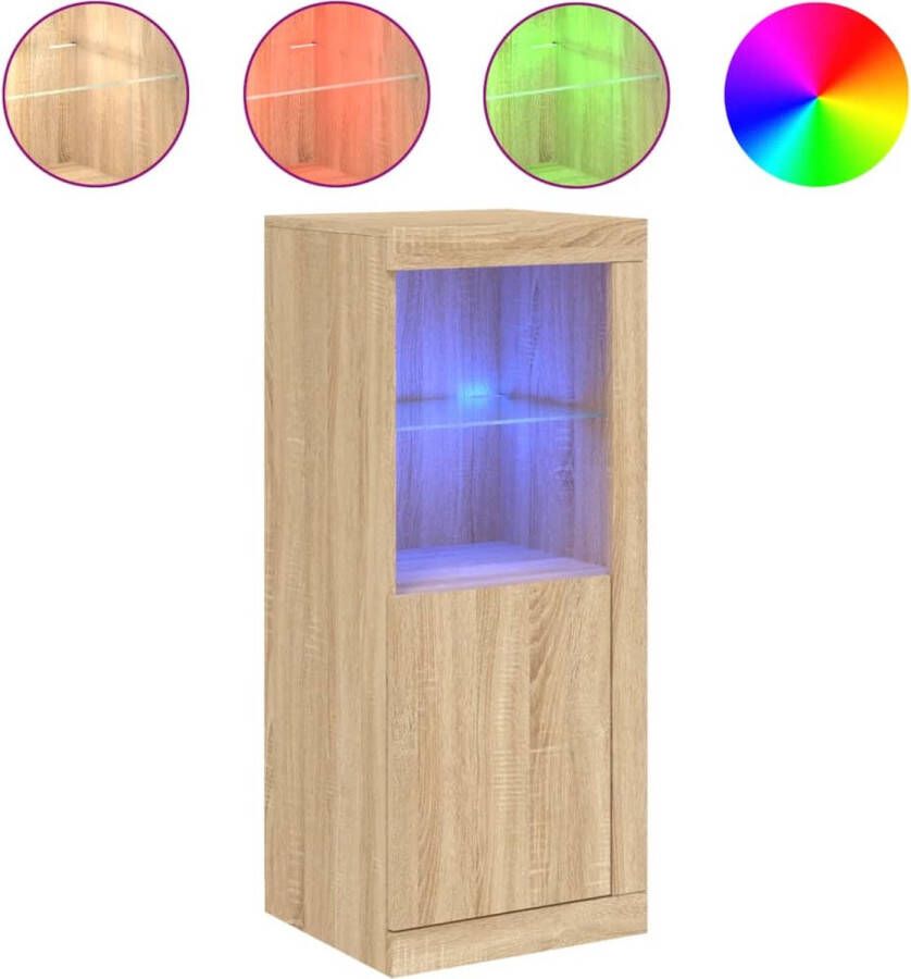 VidaXL -Dressoir-met-LED-verlichting-41x37x100-cm-sonoma-eikenkleurig - Foto 4