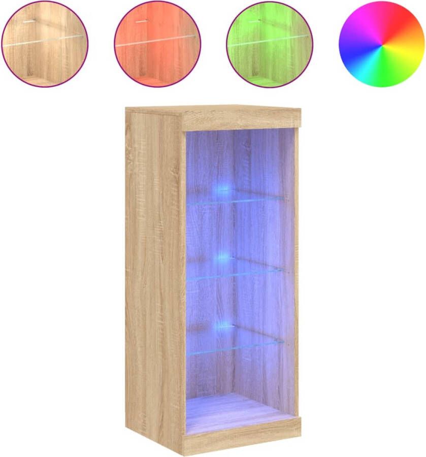 VidaXL Dressoir Sonoma Eiken LED 41x37x100 cm Dressoir Buffetkast Led Kast Salontafel Woonkamermeubilair