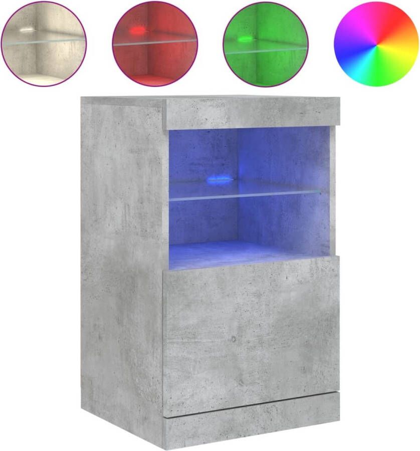 VidaXL -Dressoir-met-LED-verlichting-41x37x67-cm-betongrijs - Foto 2