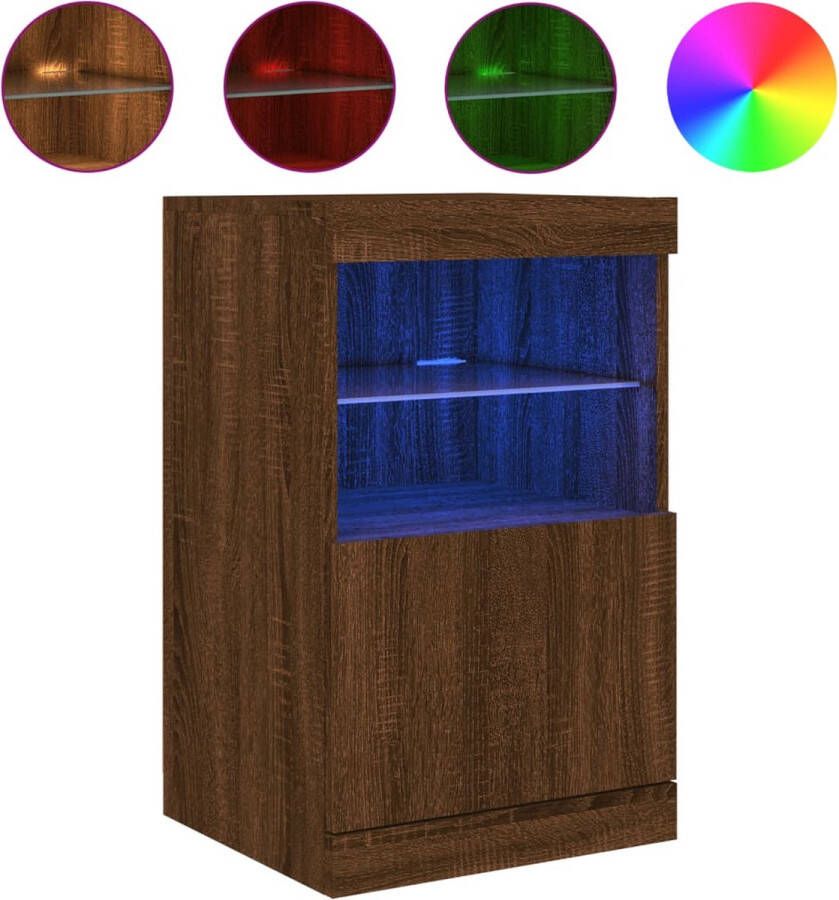 VidaXL -Dressoir-met-LED-verlichting-41x37x67-cm-bruineikenkleurig - Foto 3