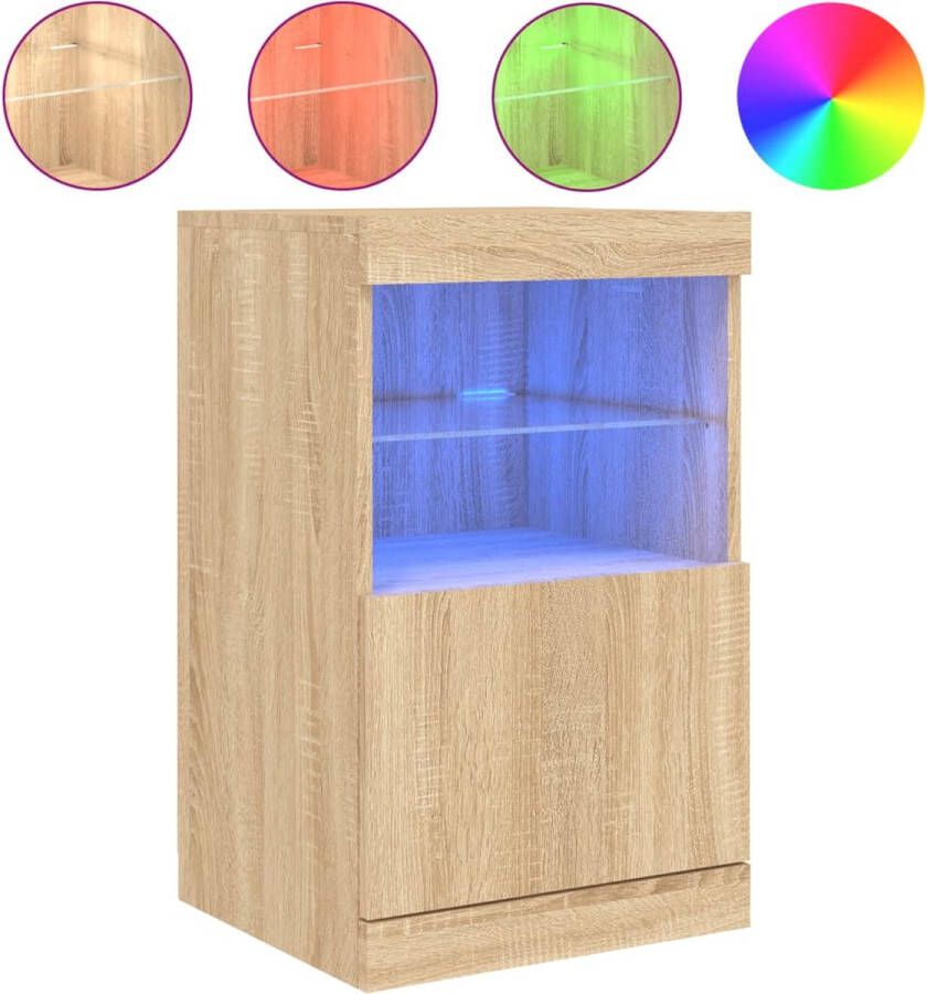 VidaXL -Dressoir-met-LED-verlichting-41x37x67-cm-sonoma-eikenkleurig - Foto 4