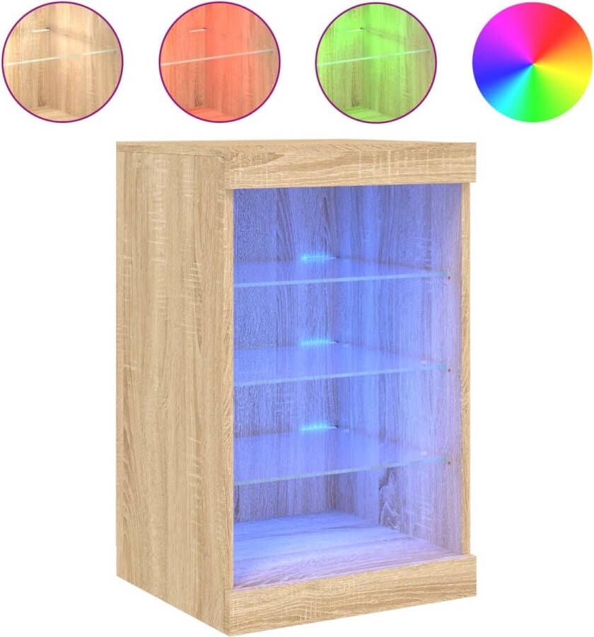 VidaXL -Dressoir-met-LED-verlichting-41x37x67-cm-sonoma-eikenkleurig - Foto 4