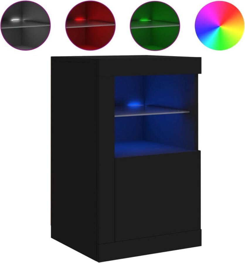 VidaXL -Dressoir-met-LED-verlichting-41x37x67-cm-zwart - Foto 3