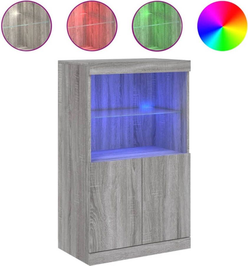 VidaXL Dressoir 60 5x37x100 cm Grijs Sonoma Eiken Dressoir Modern Dressoir Led Dressoir Grijze Dressoirs Houten Dressoir