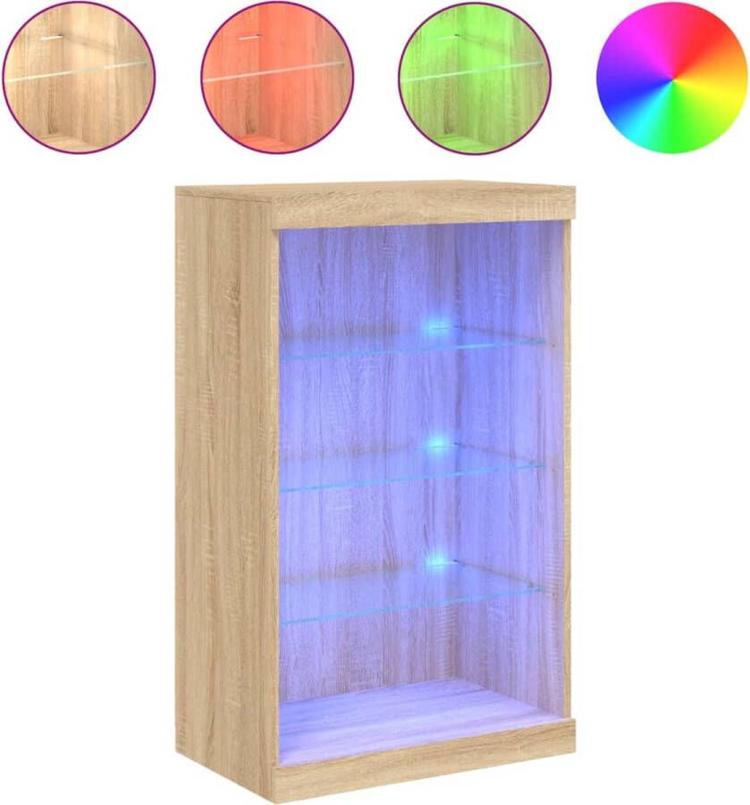 VidaXL -Dressoir-met-LED-verlichting-60 5x37x100-cm-sonoma-eikenkleurig - Foto 4