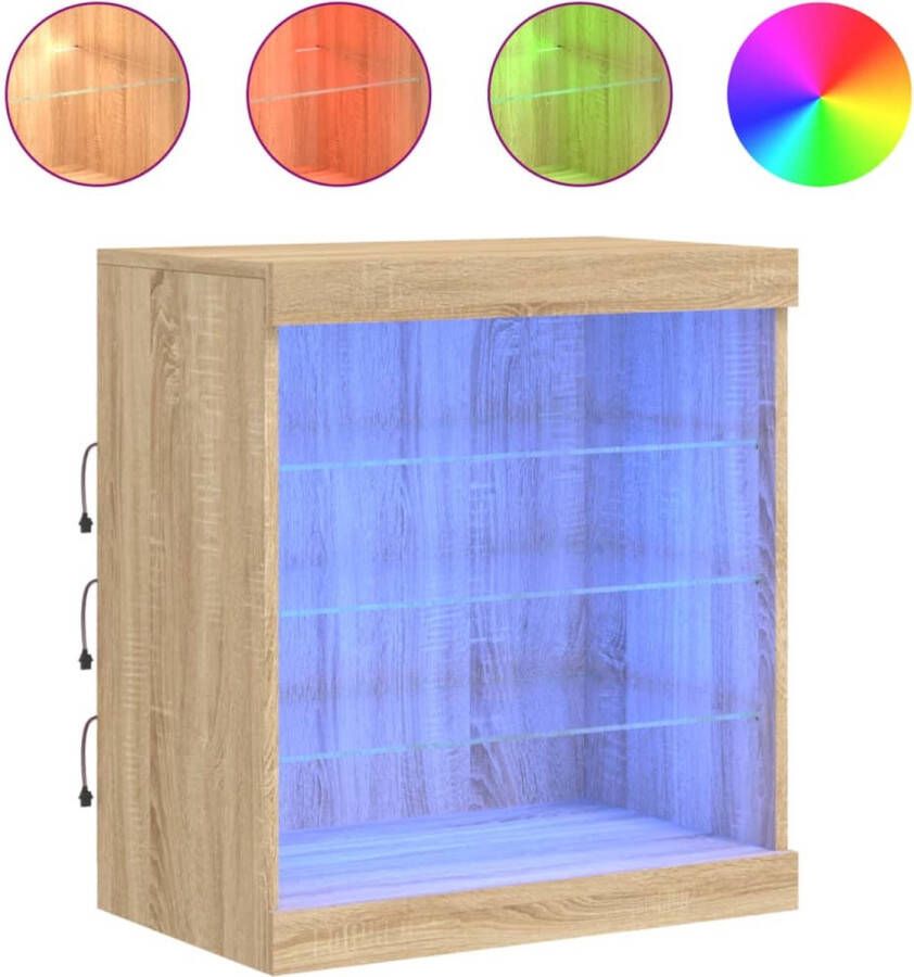 VidaXL -Dressoir-met-LED-verlichting-60 5x37x67-cm-sonoma-eikenkleurig - Foto 3