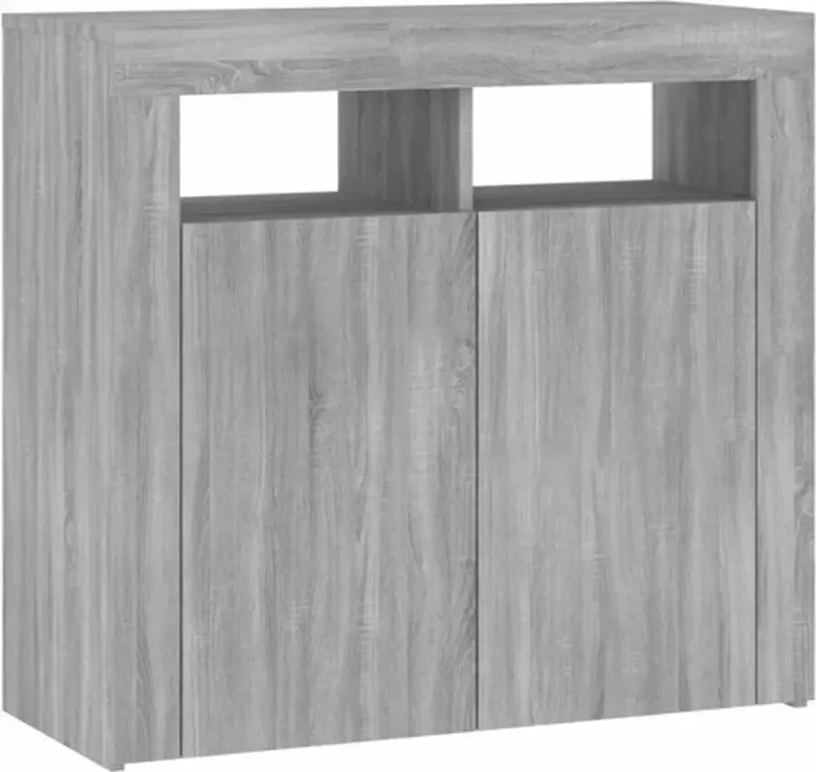 VidaXL -Dressoir-met-LED-verlichting-80x35x75-cm-grijs-sonoma-eiken - Foto 5