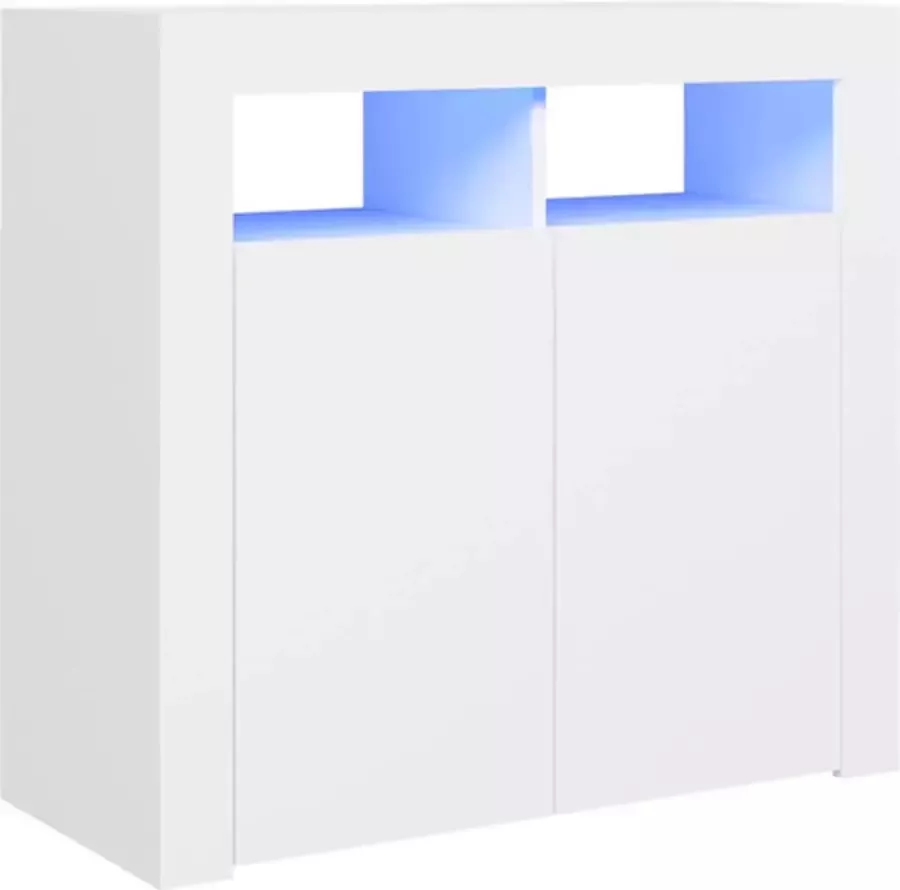 VidaXL -Dressoir-met-LED-verlichting-80x35x75-cm-wit - Foto 4