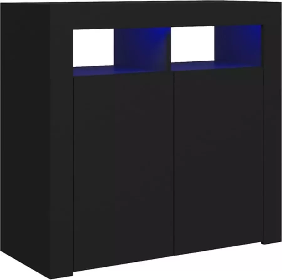 VidaXL -Dressoir-met-LED-verlichting-80x35x75-cm-zwart - Foto 4