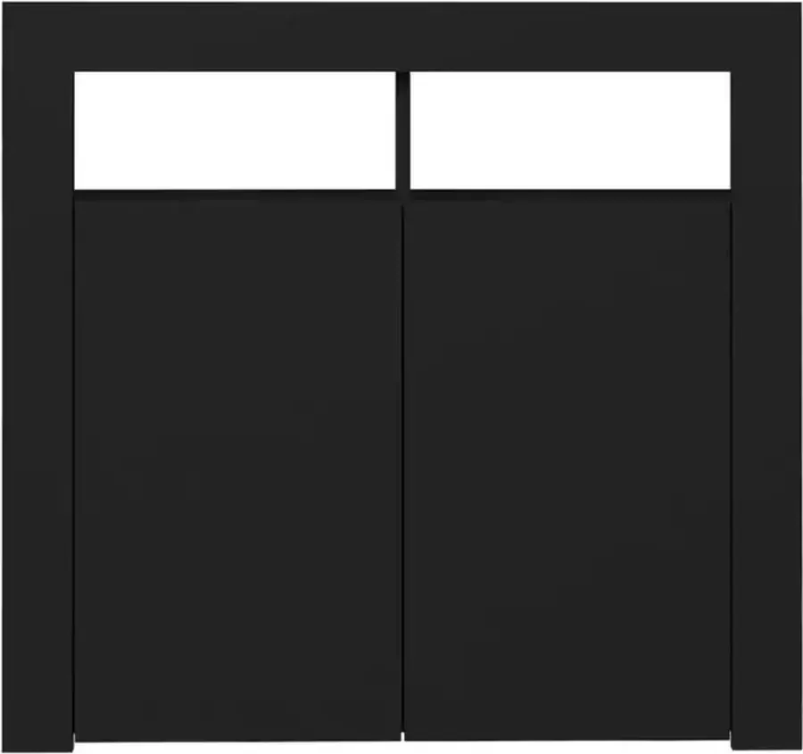 VidaXL Dressoir met LED-verlichting Zwart Dressoir Led Verlichting Tv Stand Salontafel Opbergkast - Foto 2