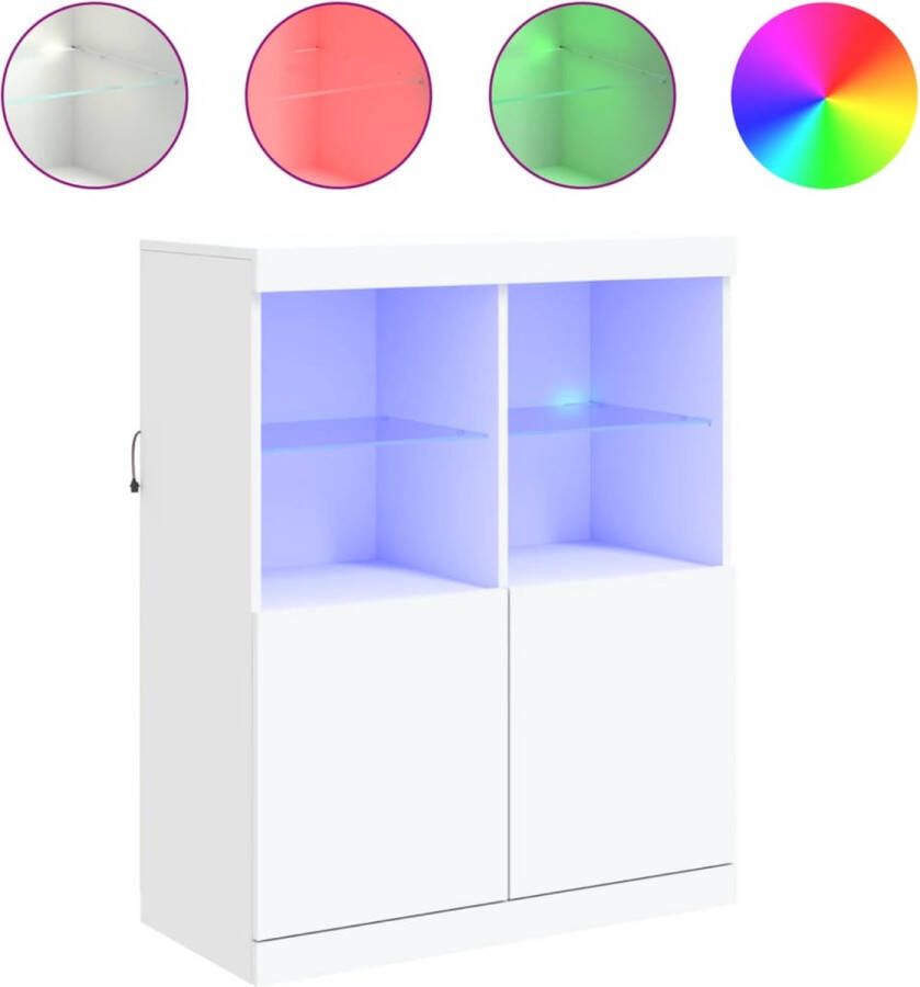 VidaXL -Dressoir-met-LED-verlichting-81x37x100-cm-wit - Foto 4