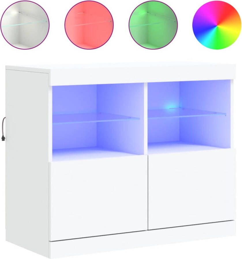 VidaXL -Dressoir-met-LED-verlichting-81x37x67-cm-wit - Foto 4