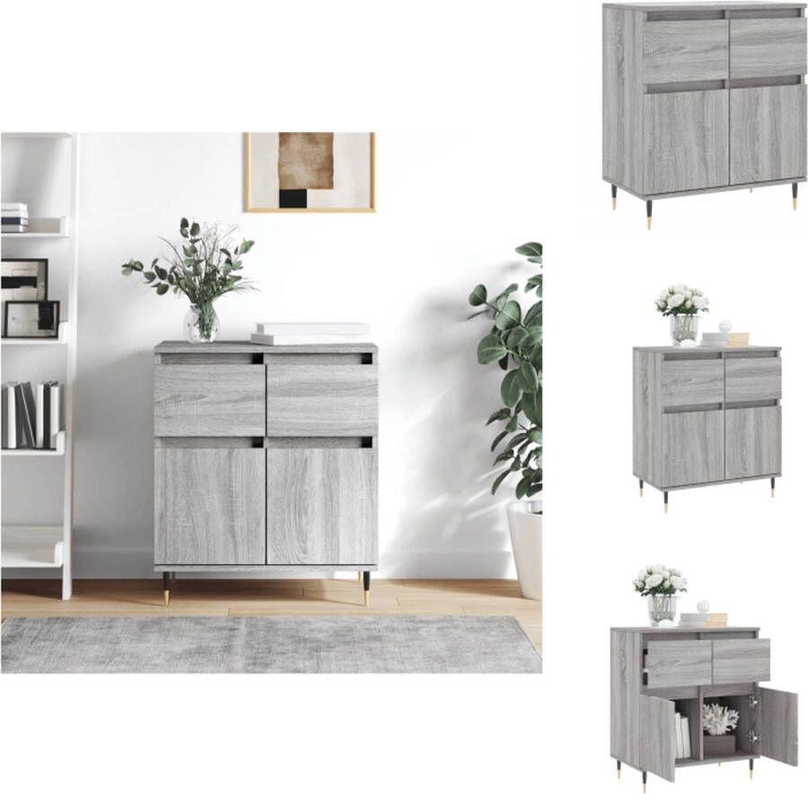 VidaXL Dressoir Dressoirs Opbergkast Buffet Dressoir 60x35x70 cm bewerkt hout grijs sonoma eikenkleurig - Foto 3