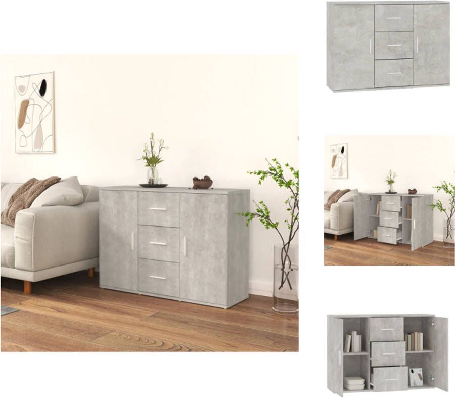 VidaXL Dressoir Dressoirs Kast Wandkast Dressoir 91x29-5x65 cm bewerkt hout betongrijs - Foto 2