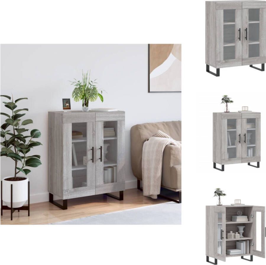 VidaXL Dressoir Dressoirs Kast Wandkast Dressoir 69-5x34x90 cm bewerkt hout grijs sonoma eikenkleurig