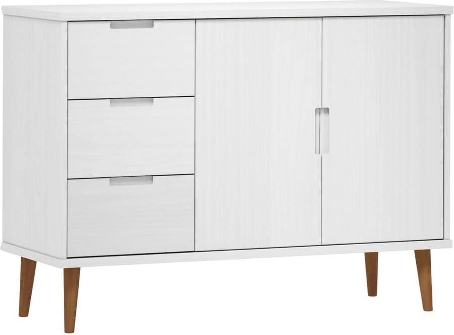 VidaXL -Dressoir-MOLDE-113x40x80-cm-massief-grenenhout-wit - Foto 2