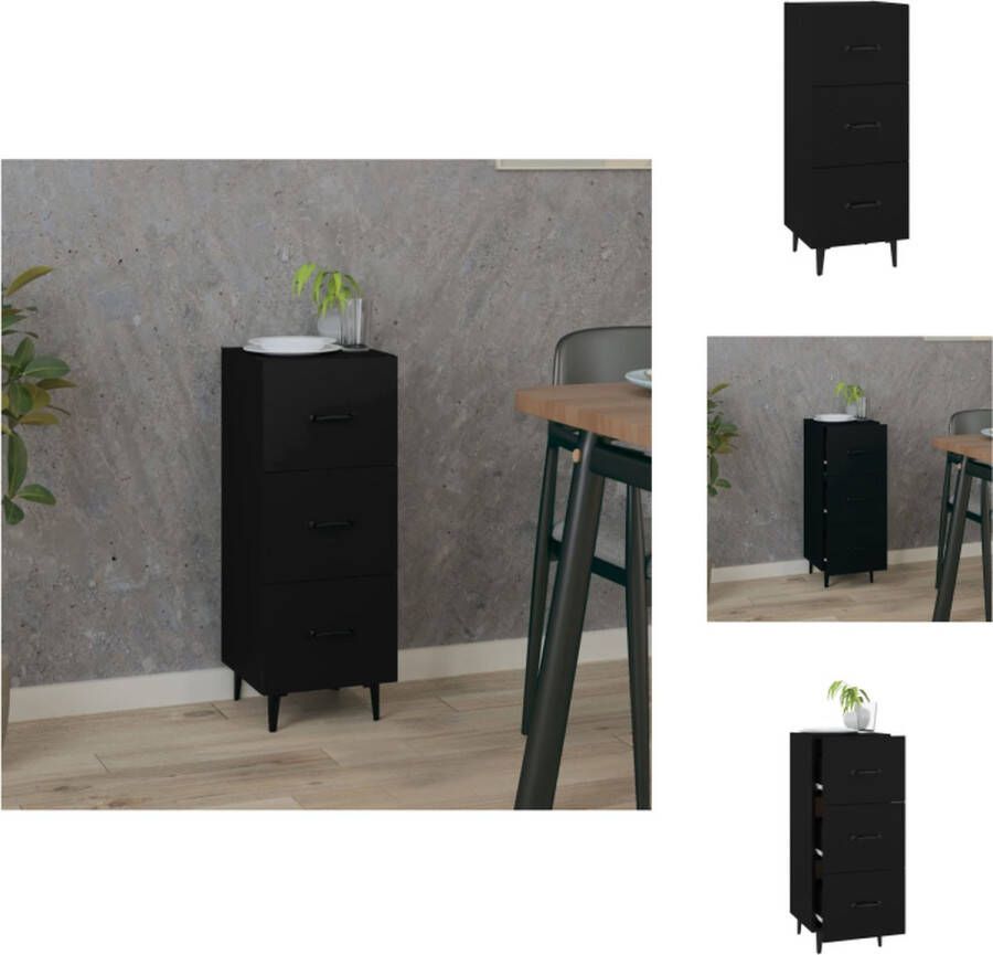 vidaXL Dressoir Musthave Kast 34.5 x 34 x 90 cm Kleur- Zwart Keukenkast