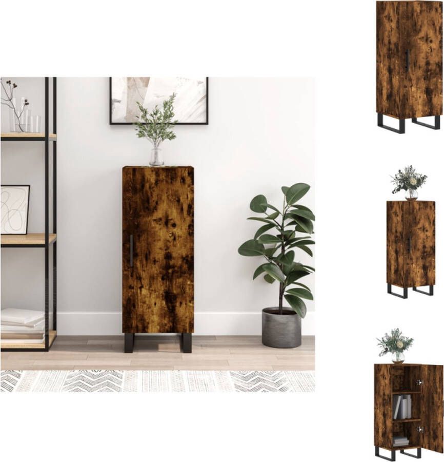 VidaXL Dressoir Dressoirs Opbergkast Wandkast Dressoir 34-5x34x90 cm bewerkt hout gerookt eiken