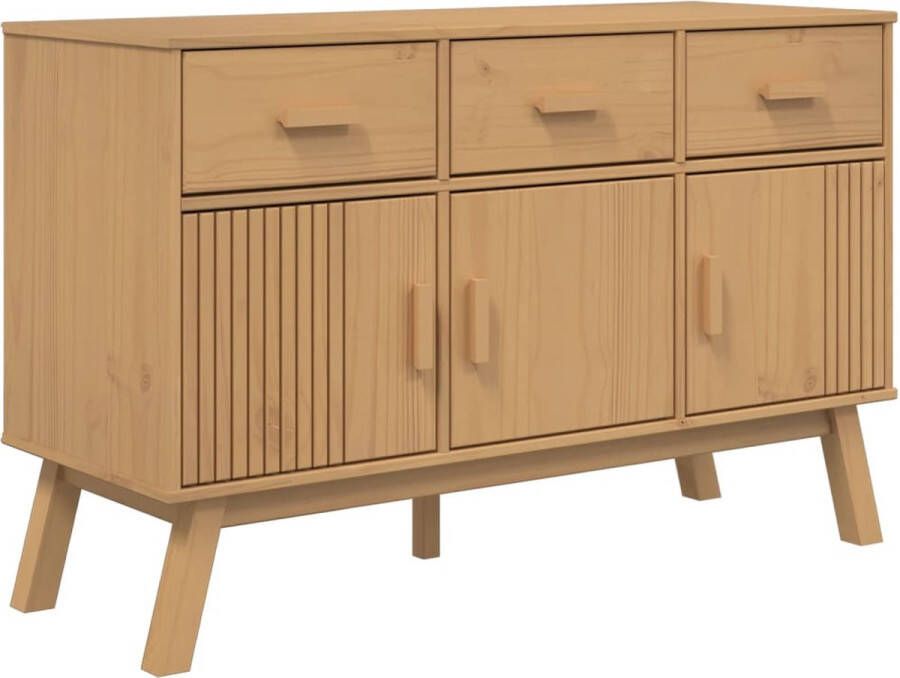 VidaXL -Dressoir-OLDEN-114x43x73 5-cm-massief-grenenhout-bruin - Foto 4