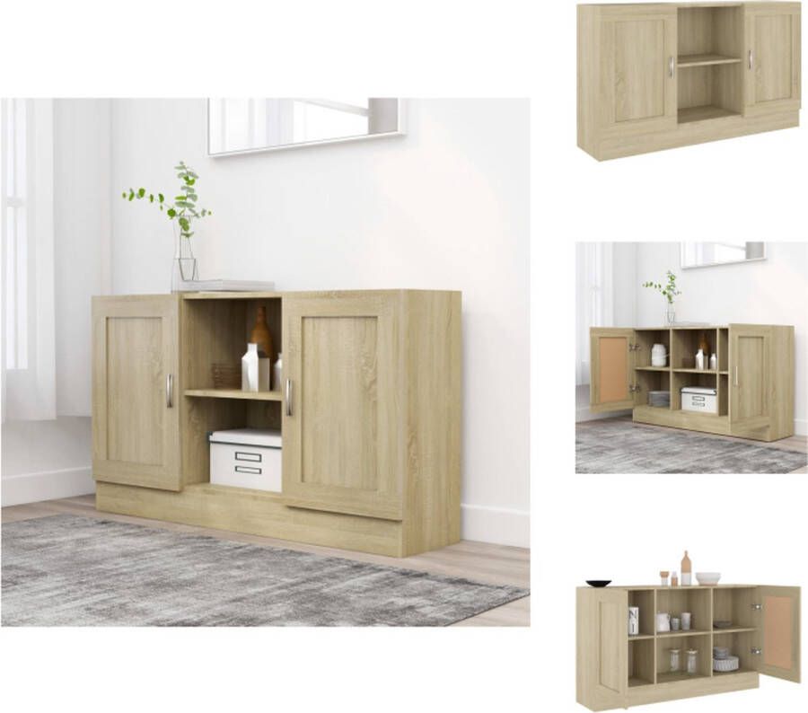 VidaXL Vitrine Vitrines Dressoir Dressoirs Dressoir 120x30 5x70 cm bewerkt hout sonoma eikenkleurig - Foto 2