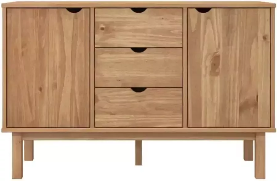 VidaXL -Dressoir-OTTA-113 5x43x73-cm-massief-grenenhout-bruin-en-grijs - Foto 2