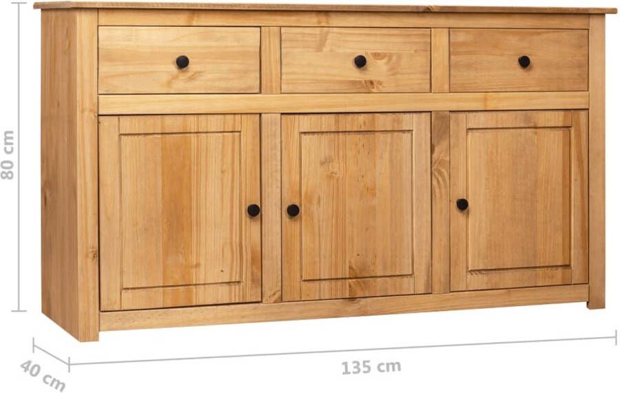 VidaXL -Dressoir-Panama-Range-135x40x80-cm-massief-grenenhout - Foto 2