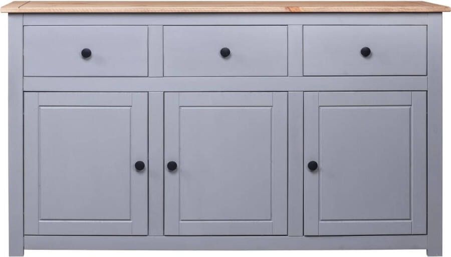 VidaXL -Dressoir-Panama-Range-135x40x80-cm-massief-grenenhout-grijs - Foto 3