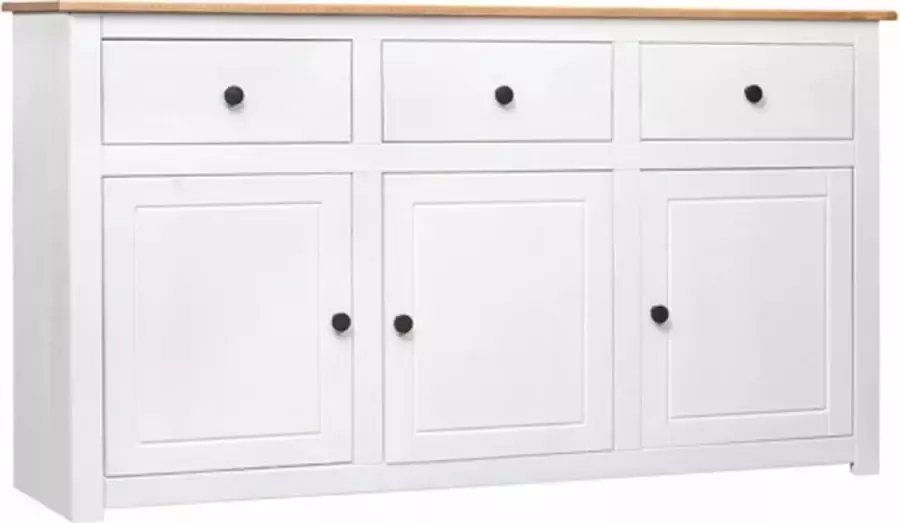 VidaXL -Dressoir-Panama-Range-135x40x80-cm-massief-grenenhout-wit - Foto 4