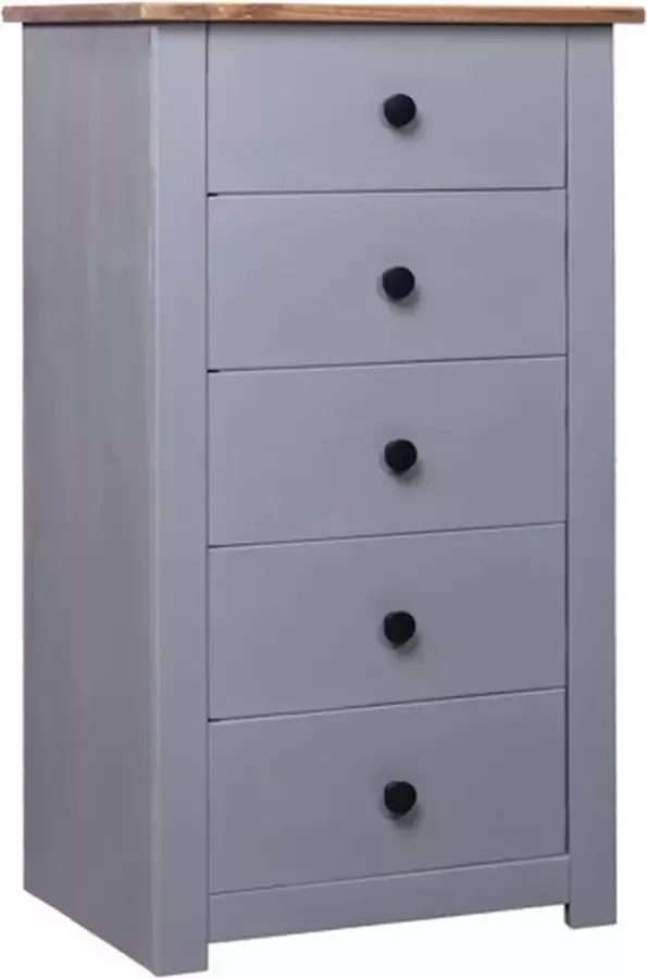 VidaXL -Dressoir-Panama-Range-46x40x89-cm-grenenhout-grijs - Foto 3