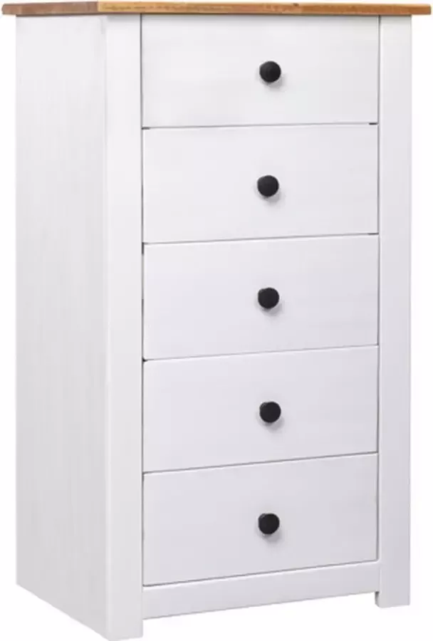 VidaXL -Dressoir-Panama-Range-46x40x89-cm-grenenhout-wit - Foto 2