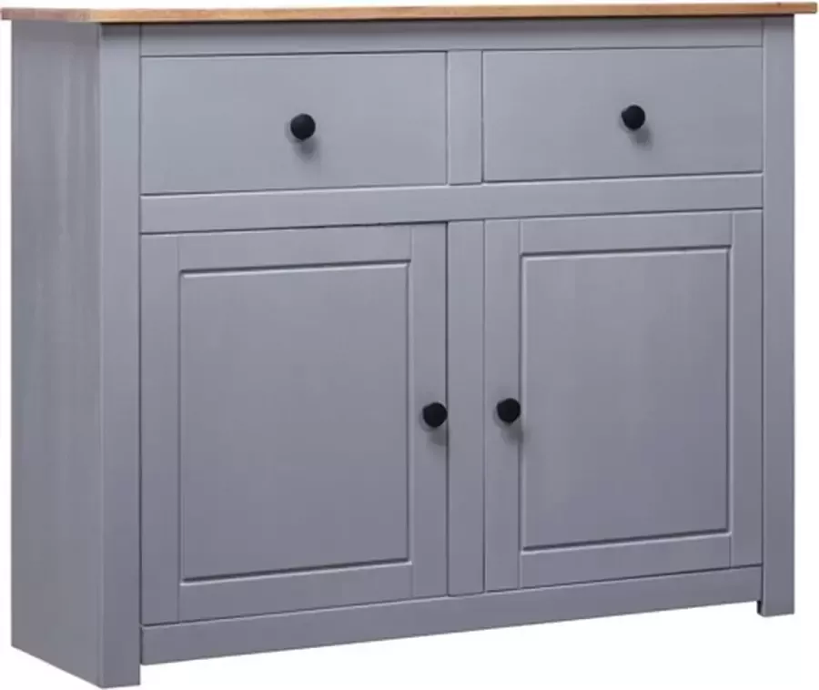 VidaXL -Dressoir-Panama-Range-93x40x80-cm-massief-grenenhout-grijs - Foto 2