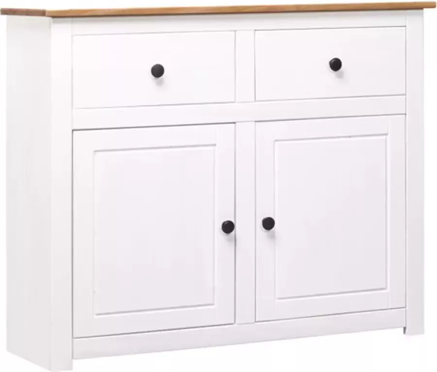 VidaXL -Dressoir-Panama-Range-93x40x80-cm-massief-grenenhout-wit - Foto 3