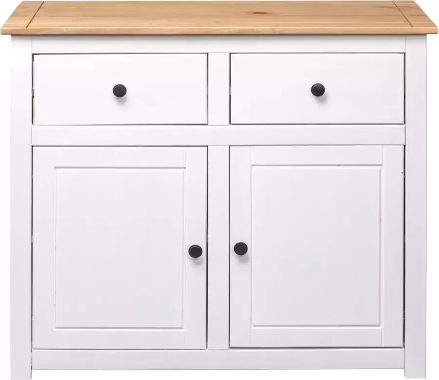 VidaXL -Dressoir-Panama-Range-93x40x80-cm-massief-grenenhout-wit - Foto 2