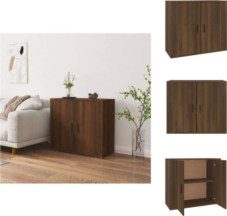 VidaXL Dressoir Praktisch ontwerp Bewerkt hout 80 x 33 x 70 cm Bruineiken Keukenkast