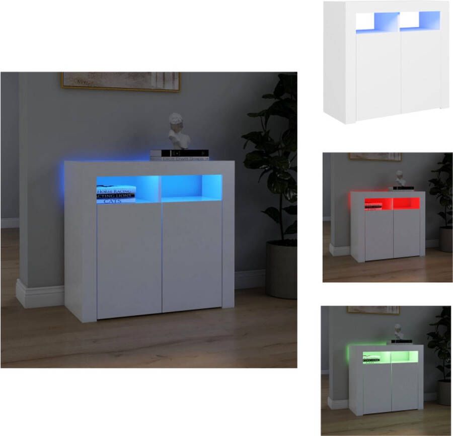 VidaXL Dressoir Robert Dressoir 80 x 35 x 75 cm RGB LED-verlichting Keukenkast