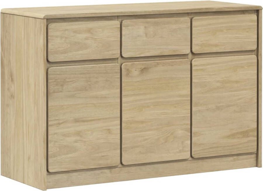 VidaXL -Dressoir-SAUDA-114x43x75 5-cm-massief-grenenhout-eikenkleurig - Foto 3