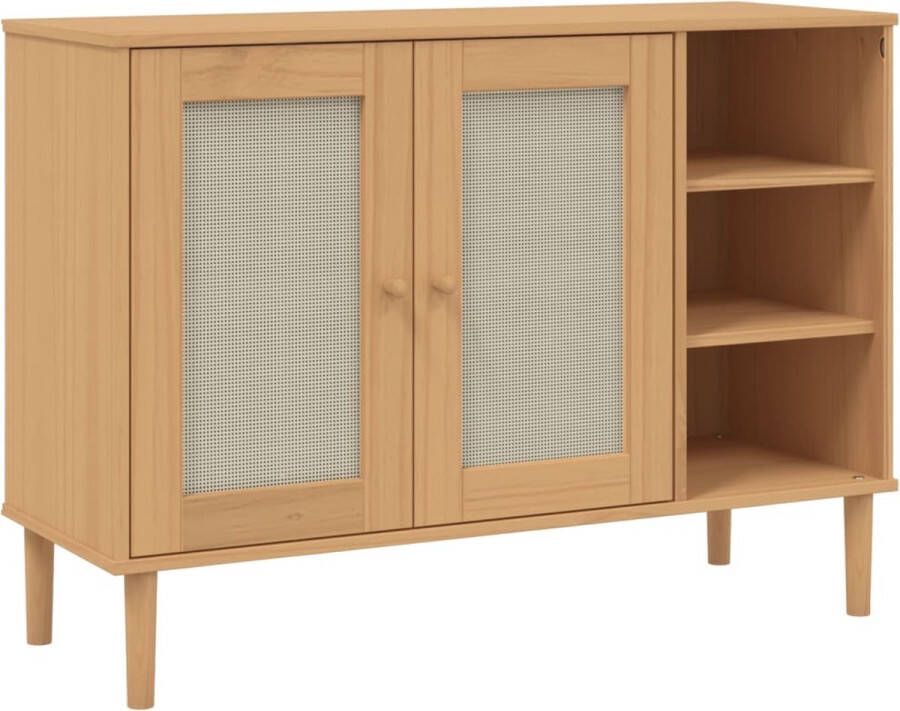 VidaXL Dressoir SENJA 112x40x80 cm Bruin Dressoir Houtsoort Vintage Landelijk Wonen Opbergmeubilair