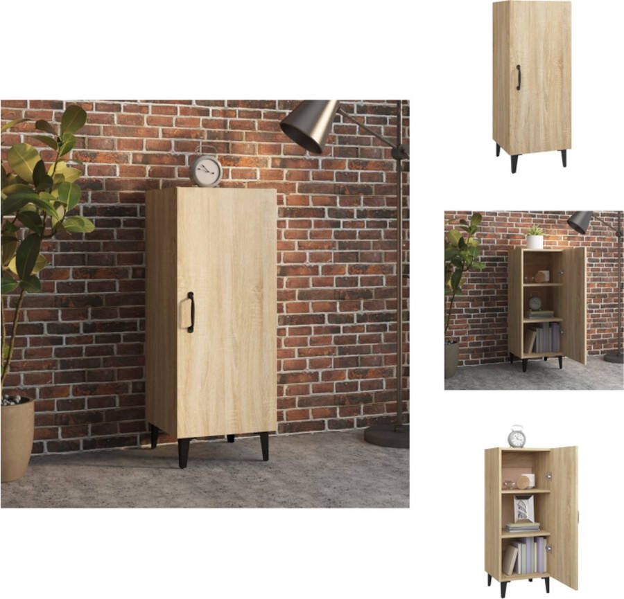 VidaXL Dressoir Sonoma Eiken 34.5 x 34 x 90 cm Bewerkt Hout Keukenkast