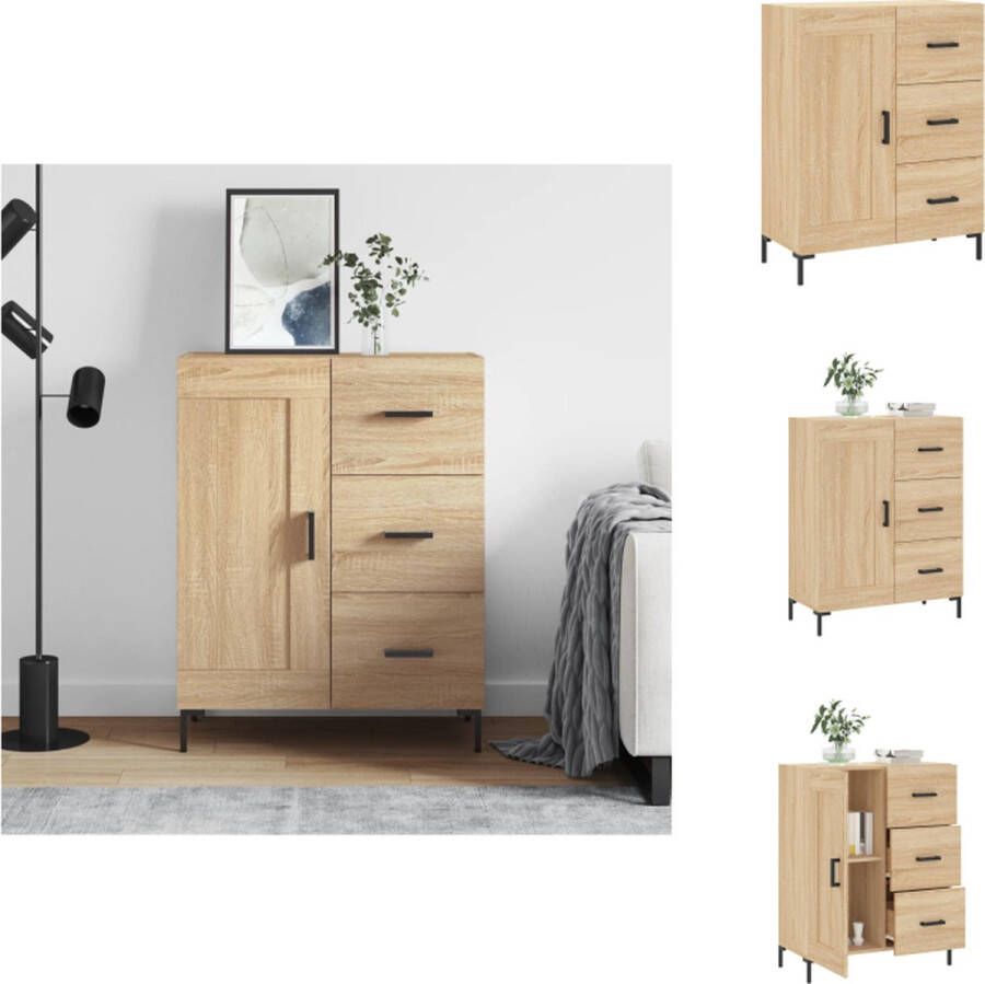 VidaXL Dressoir Dressoirs Kast Wandkast -Dressoir-69-5x34x90-cm-bewerkt-hout-sonoma-eikenkleurig - Foto 2