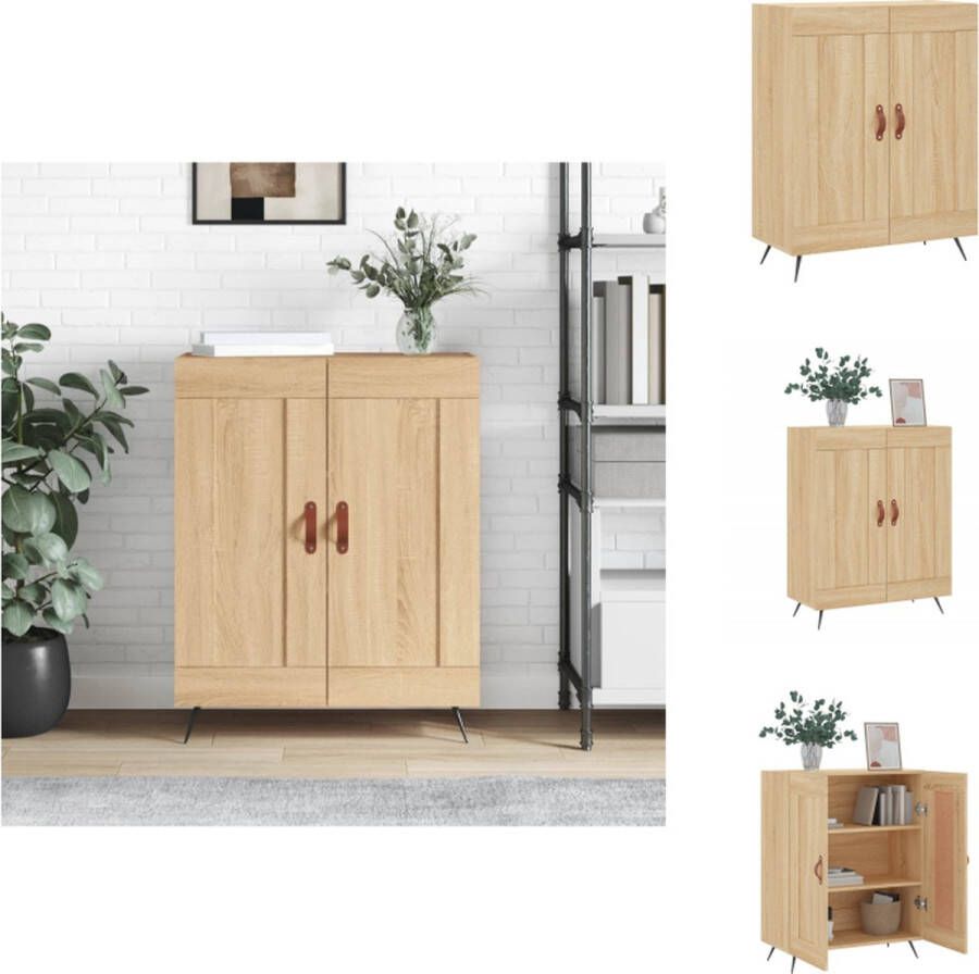 VidaXL Dressoir Sonoma Eiken 69.5 x 34 x 90 cm Duurzaam hout-metalen design Keukenkast