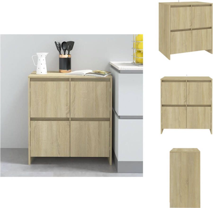 VidaXL Dressoir Dressoirs Boekenkast Kast Dressoir 70x41x75 cm bewerkt hout sonoma eikenkleurig - Foto 2
