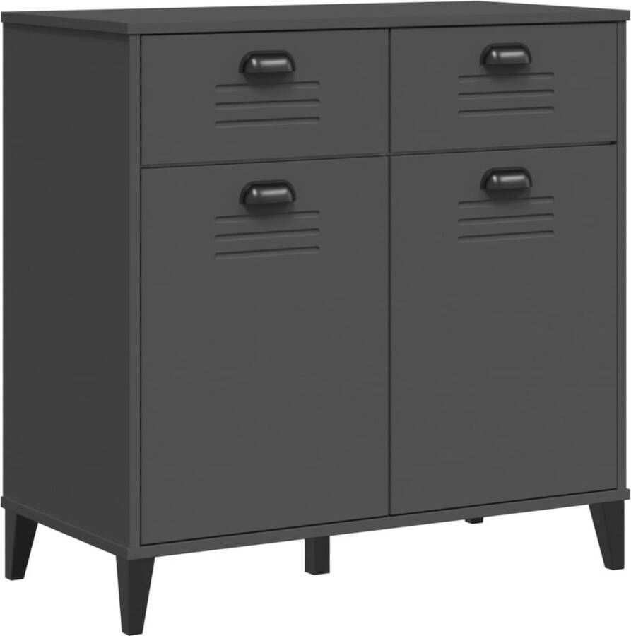 VidaXL Dressoir VIKEN 80x40x80 cm Antracietgrijs Dressoir Buffetkast Industriële Stijl Houten Kast Opbergkast - Foto 4