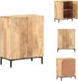 VidaXL Dressoir Vintage Hout 60 x 35 x 77 cm Massief mangohout Zwart staal Keukenkast - Thumbnail 1