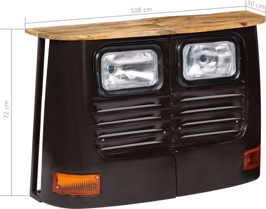 VidaXL Dressoir Mangohout Donkergrijs 108x30x72cm Dressoir Industrieel Design Vintage Meubels Mangohout Donkere Kleuren - Foto 3