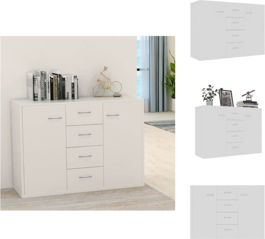 VidaXL Dressoir Dressoirs Opbergkast Opbergkasten Dressoir 88x30x65 cm bewerkt hout wit - Foto 2
