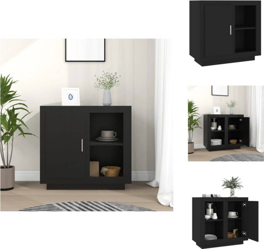 VidaXL Dressoir Zwart 80x40x75 cm Bewerkt hout Keukenkast