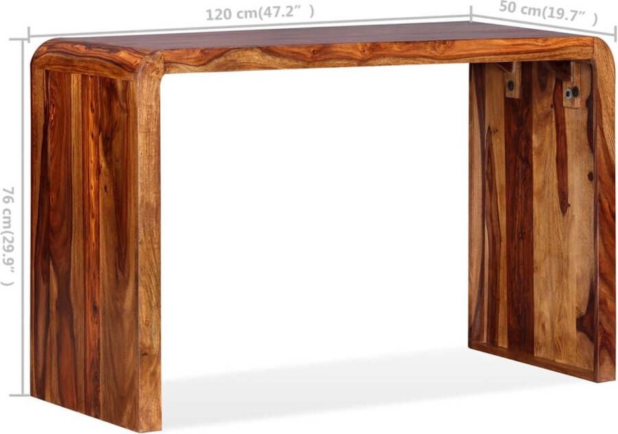 Vida XL vidaXL Dressoir bureau massief sheeshamhout bruin-VXL-244356 - Foto 2