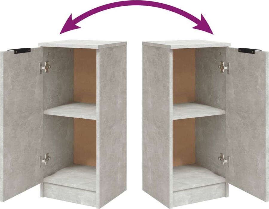 VidaXL -Dressoirs-2-st-30x30x70-cm-bewerkt-hout-betongrijs - Foto 3