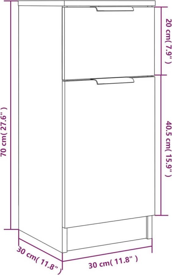 VidaXL -Dressoirs-2-st-30x30x70-cm-bewerkt-hout-betongrijs - Foto 4